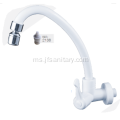 Gooseneck Swivel Faucet ABS White Sink Tap